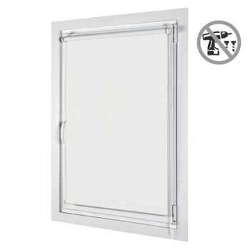 Relaxdays Estor Térmico Opaco sin Taladrar, Cortina Enrollable Ventana, 76  cm de Ancho, 80x220 cm, sin Taladrar, Blanco