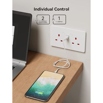 Prise Murale Intelligente Wifi Double Uk - R4053 - Woox