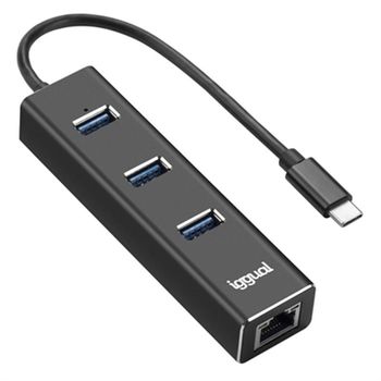 Hub Usb 3 Puertos Iggual Igg317709 Negro