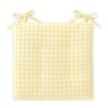 Cojines Decorativo ​algodón De Asiento 40x40x5cm Pack De 2unds Color Amarillo Con Blanco