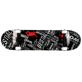 Bestial Wolf Underwolf Skateboard High Pro, Negro / Rojo / Blanco