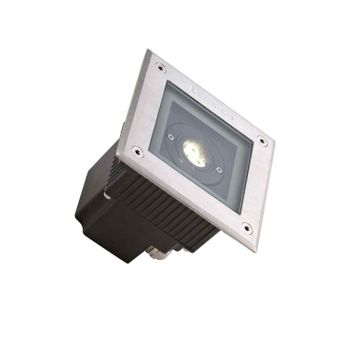 Foco Led Cuadrado En Suelo Gea Power Led Ip67 6w Leds-c4 55-9723-ca-cl Blanco Cálido 2700k - 3200k  15º220-240v Ac