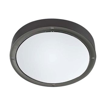 Plafón Basic Aluminium Ip65 Leds-c4 15-9835-34-m1   Gris Urbano