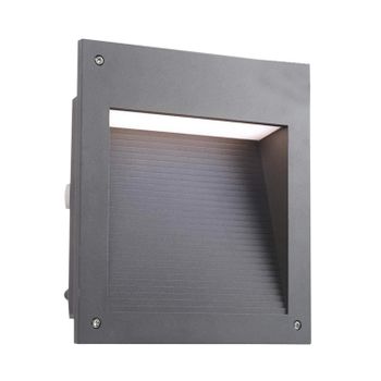 Baliza Exterior Led 20w Empotrable Pared Micenas Square Gris Urbano Leds-c4 05-9885-z5-cl Blanco Neutro 4000k Gris