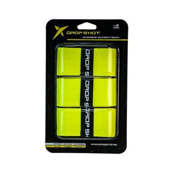 Paquete 3 Unidades Overgrip Drop Shot Super Tacky Amarillo