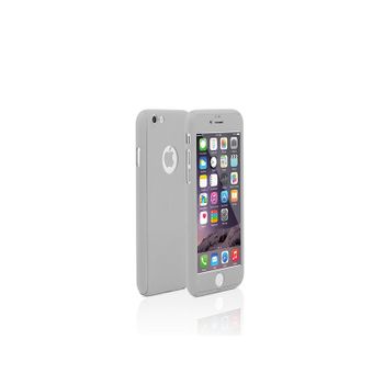 Funda De Protección 360 Con Cristal Templado Para Iphone 6 Plus Plata