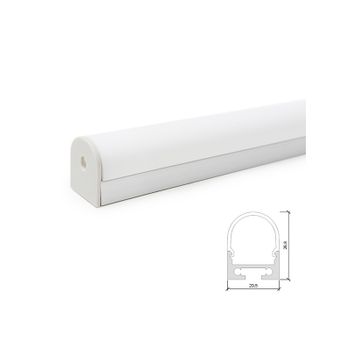 Perfíl Aluminio Curvado Para Tira Led Techo/colgante Difusor Opal Lle-alp027 X 2m