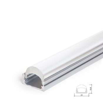 Perfíl Aluminio Para Tira Led Difusor Transparente Lle-alp001-rl X 2m