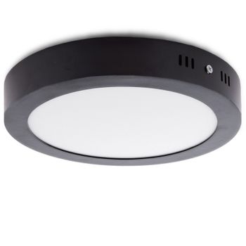 Plafón Led 18w 1357lm  3000ºk Circular Negro 40.000h [ho-jm18wr-b-ww]