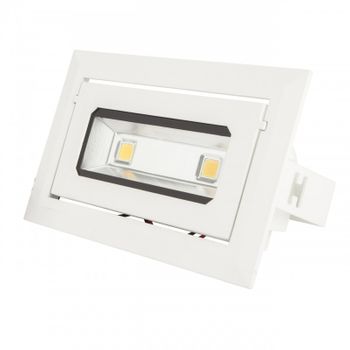 Foco Downlight Led 20w  1685lm 3000ºk Rectangular Basculante 40.000h [ho-drectbas-20w-ww]