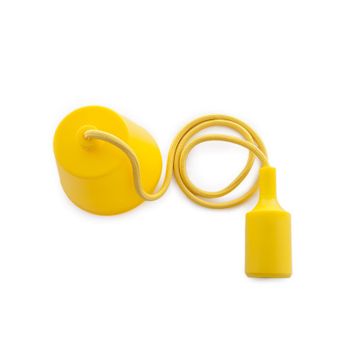 Portalámparas E27 Cable - Rosetón - Color Amarillo