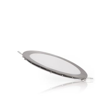 Placa Led 12w 805lm  3000ºk Circular Niquel Satinado 50.000h [gl-cl-r12n-ww]