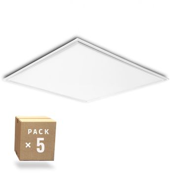 Pack 5 Paneles Led Superslim 36w 3623lm 4200ºk Marco Blanco 60x60cm 40.000h [ho-panmb59559536w-w-pk5-ap]