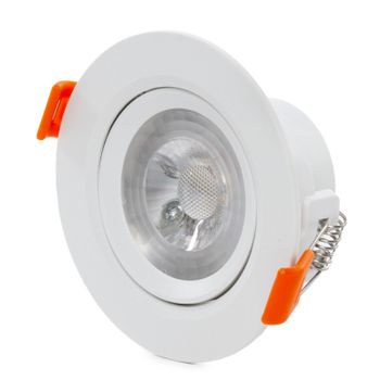 Foco LED de superficie con cabezal móvil Lámpara COB 7W 220VAC 3000K negra  75mm - Cablematic