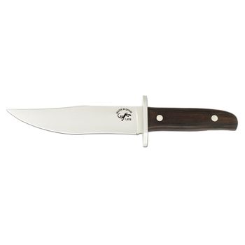 Cuchillo Salamandra Mango Ébano, Hoja De 17 Cm, 300 Gramos, Incluye Funda De Cuero Marrón, 200111 + Pañuelo Desenfunda