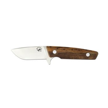 Cuchillo Salamandra Con Cachas Bocote, Hoja De  Cm, Mango 12,2 Cm, Peso 160 Gramos, Funda De Cuero Y Magnesio Incluidos, 208051 + Pañuelo Desenfunda