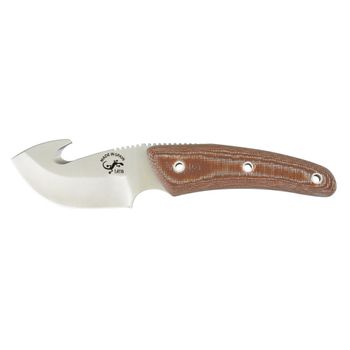 Cuchillo Desollador Salamandra 230101, Cachas Mikarta Canvas, Largo Total 19 Cm, 165 Gramos, Enterizo, Fabricado En Albacete + Pañuelo Desenfunda