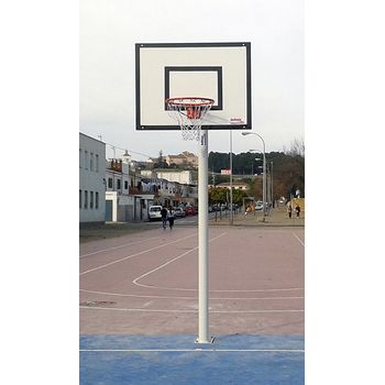 Juego Canastas Minibasket Monotubo New Tubo 114 Mm Fijas Con Base Para Anclaje - Sin Tablero, Aro