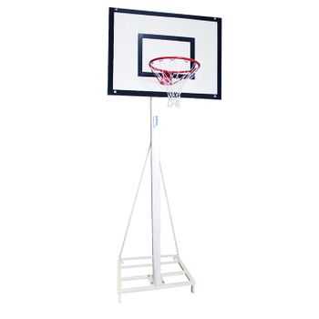 Juego Canastas Minibasket Deluxe Monotubo Tubo 100 Trasladable 2 Ruedas Con Carro - Sin Tablero,aro