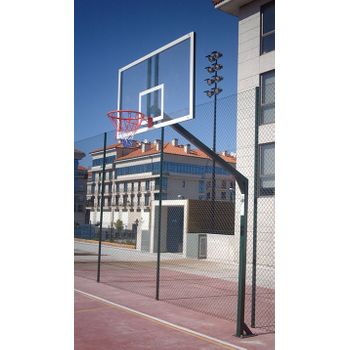 Canastas Baloncesto Monotubular Fijas Con Base Para Anclaje - Sin Tablero, Ni Aro