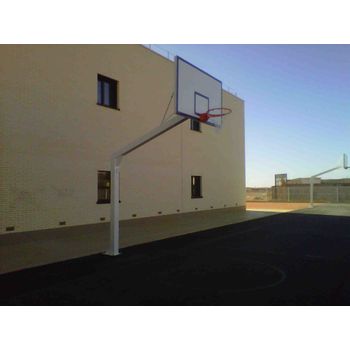 Juego Canastas Baloncesto Monotubo New Tubo 140x140 Mm Fijas Con Base Para Anclaje Vuelo 2,25m