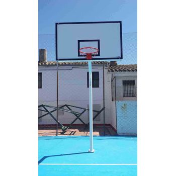 Juego Canastas Baloncesto Monotubo New Tubo 114 Mm Fijas -sin Tablero, Aro- Con Base De Anclaje