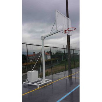 Juego Canastas Baloncesto Deluxe Monotubo Tubo 100 Trasladable 2 Ruedas Con Carro - Sin Tablero, Aro