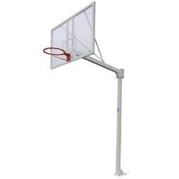 Juego Canastas Baloncesto Deluxe Monotubo Fijas Con Base Para Anclaje - Sin Tablero Ni Aro