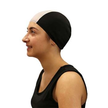 Gorro Natacion Licra Softee - Senior - Color Negro Y Blanco