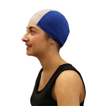 Gorro Natacion Poliester Softee - Senior - Color Royal Y Blanco