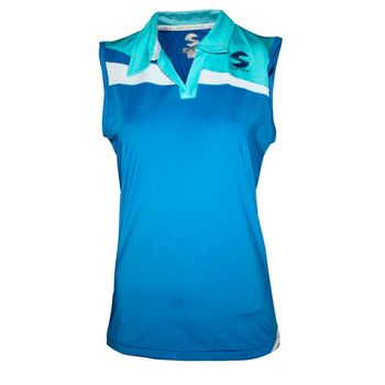 Camiseta Sisa Padel Softee Risk Mujer Marino Azul Blanco