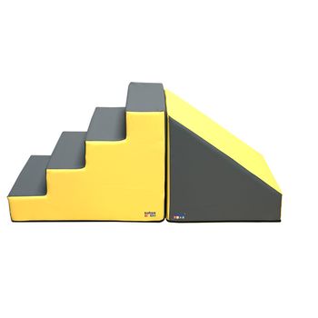 Set Figuras N 2 (escalera Y Rampa) - Tamaño 60cm - Color Amarillo Y Gris