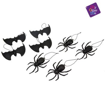 Decoracion Halloween Arañas Y Murciélagos Colgantes