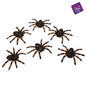 Decoracion Halloween Set 6 Arañas Brillantes