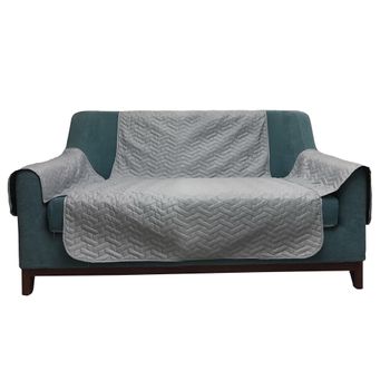 Valentia Home Cubre Sofá Acolchado Reversible Rombo 1 plaza/Relax color  Gris Azul