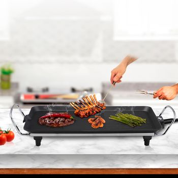 ITALIAN DESIGN ID Plancha Electrica Cocinar con Tapa 1500W