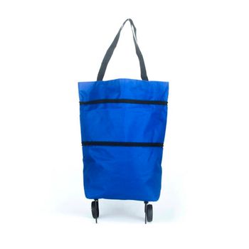 Bolsa De Compra Plegable Con Ruedas Reutilizable Bn5608 Color Azul