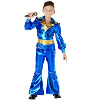 Disfraz De Disco Azul Años 70  Infantil