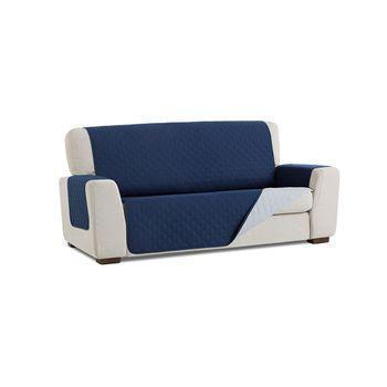 Funda Cubre Sofá Reversible Couch Cover Belmarti 2 Plazas Plus Azul/gris Claro