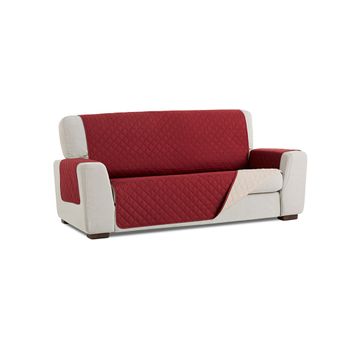 Funda Cubre Sofá Reversible Couch Cover Belmarti 3 Plazas Plus  Rojo/beig