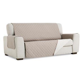 Funda Cubre Sofá Reversible Couch Cover Belmarti 2 Plazas Plus Lino/beige