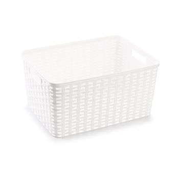 Cesta Rattan 38x28 Cm Blanca Plasticforte - Neoferr