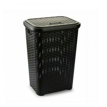 Cesta De Ropa Pongotodo Con Tapa 60 Litros Cesto Wengue Mimbre Rattan