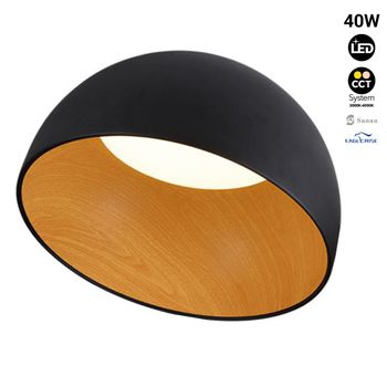 Lámpara De Techo Led Inclinada "mulen" - Efecto Madera - Cct 3000k - 4000k - 40w