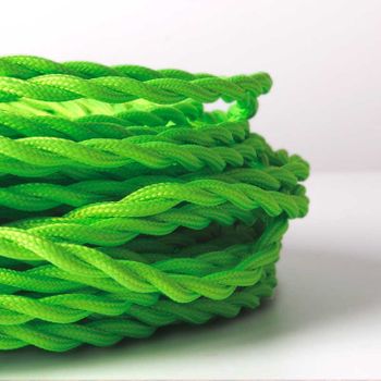 Cable Trenzado Recubierto En Tejido Efecto Seda Color Verde Brote