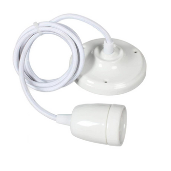 Portalámparas blanco para 1 bombilla E27 - Cablematic