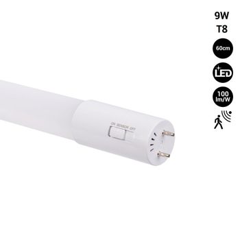 Tubo Led 60cm T8 Con Sensor De Movimiento Microondas - 9w - 100lm/w - 6000k