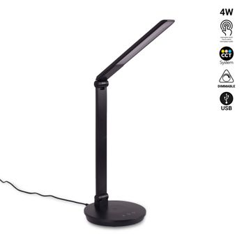 Lámpara Escritorio Led Con Cargador Inalámbrico, Wireless Qi Y Usb