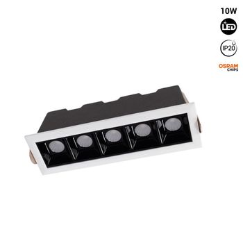 Foco Lineal Led Empotrable 10w - Chip Osram - Ugr18 - Cri90