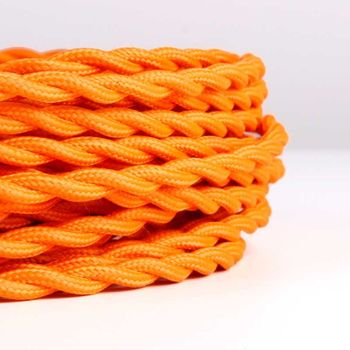 Cable Trenzado Recubierto En Tejido Efecto Seda Color Naranja